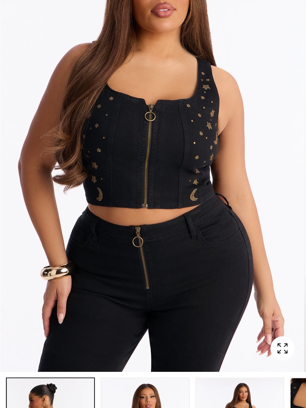 NWT Fashion Nova Embellished Star & Moon Vest